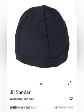 Jil Sander puffer beanie hat in navy blue
